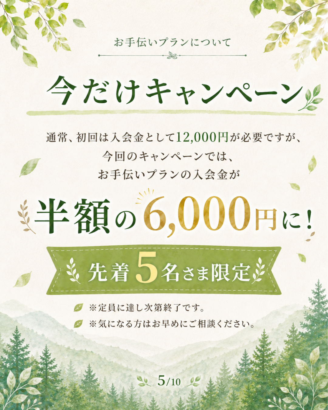 お手伝いプランキャンペーン